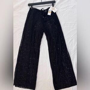 BECCA Black Crochet Swim Coverup Pants